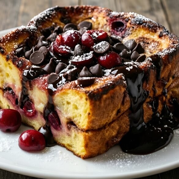 Decadent Chocolate-Cherry Overnight French Toast Casserole