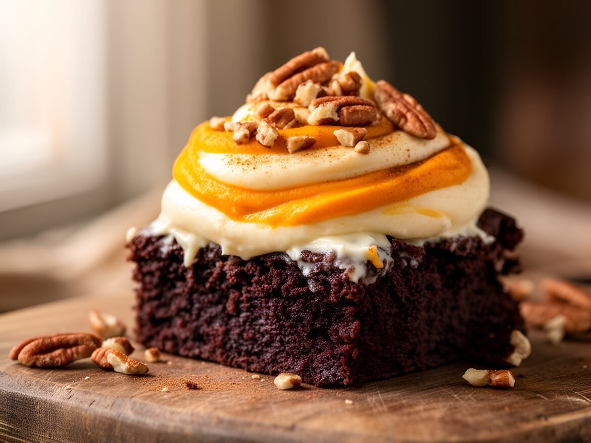 Decadent Cinnamon-Swirled Pumpkin Cream Cheese Brownies