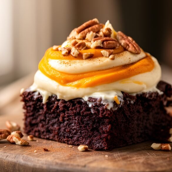 Decadent Cinnamon-Swirled Pumpkin Cream Cheese Brownies