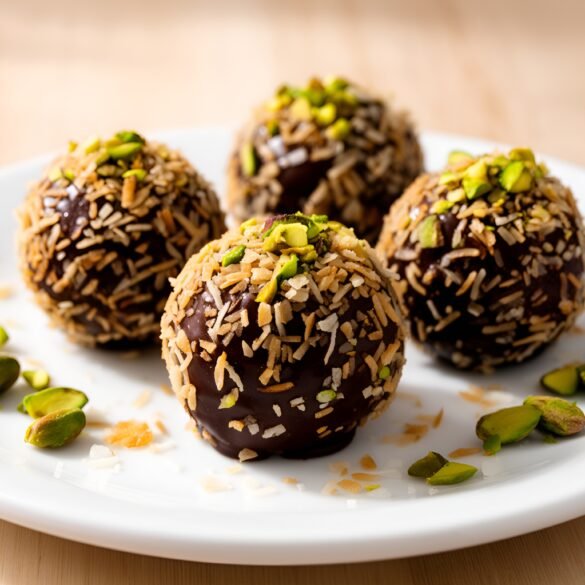 Decadent Coconut-Pistachio Truffle Cake Bites