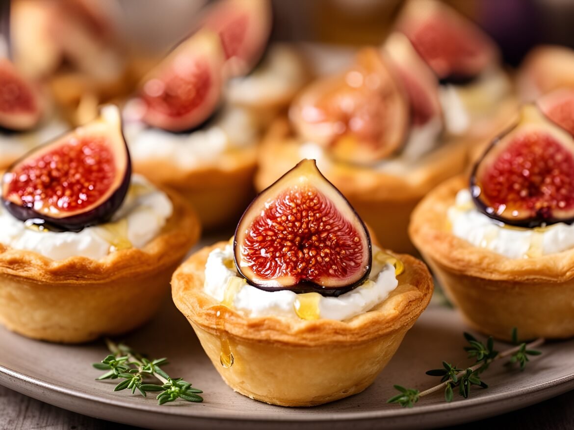 Decadent Goat Cheese and Fig Tartlets with Honey Drizzle