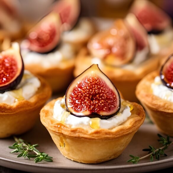 Decadent Goat Cheese and Fig Tartlets with Honey Drizzle