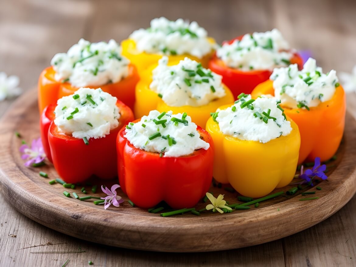 Delectable Stuffed Mini Peppers with Creamy Goat Cheese and Chives