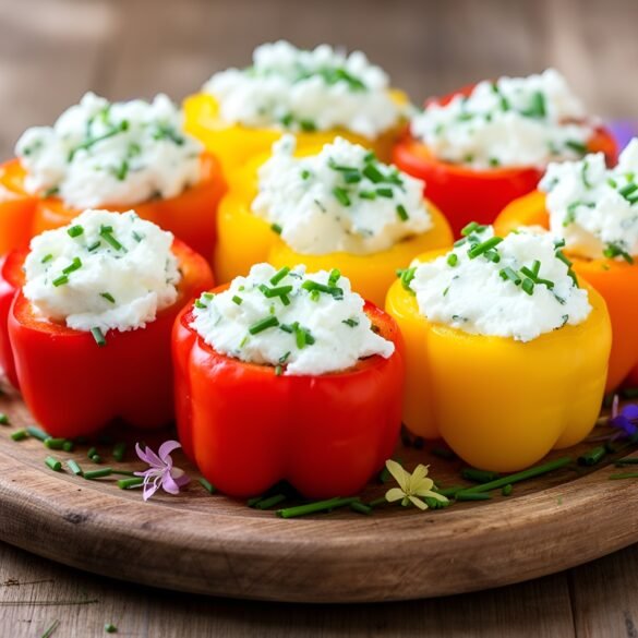 Delectable Stuffed Mini Peppers with Creamy Goat Cheese and Chives
