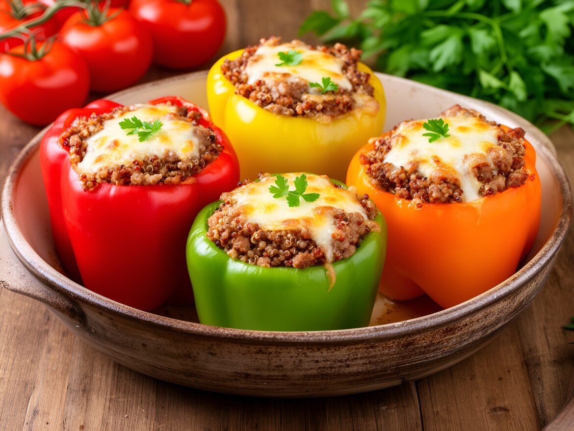 Delicious Quinoa-Stuffed Bell Peppers with Zesty Sausage