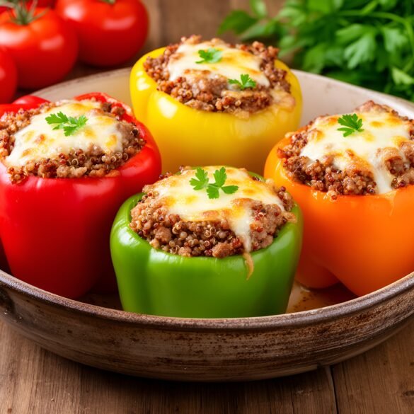 Delicious Quinoa-Stuffed Bell Peppers with Zesty Sausage