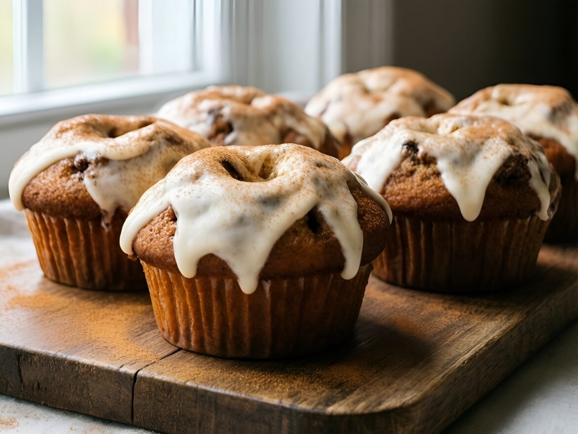 Delightful Cinnamon Roll Doughnut Muffins with Cream Cheese Frosting