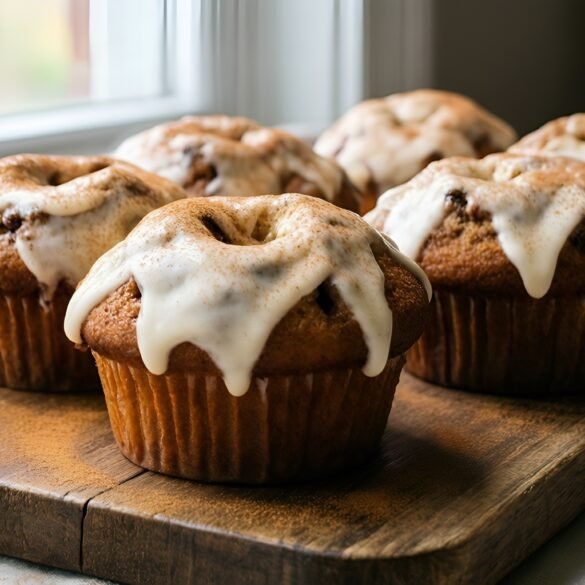 Delightful Cinnamon Roll Doughnut Muffins with Cream Cheese Frosting