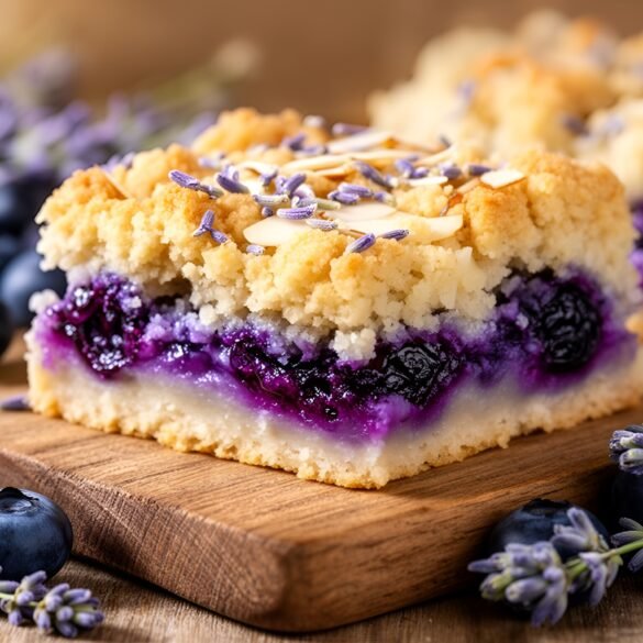 Delightfully Floral Blueberry Almond Crumble Bars