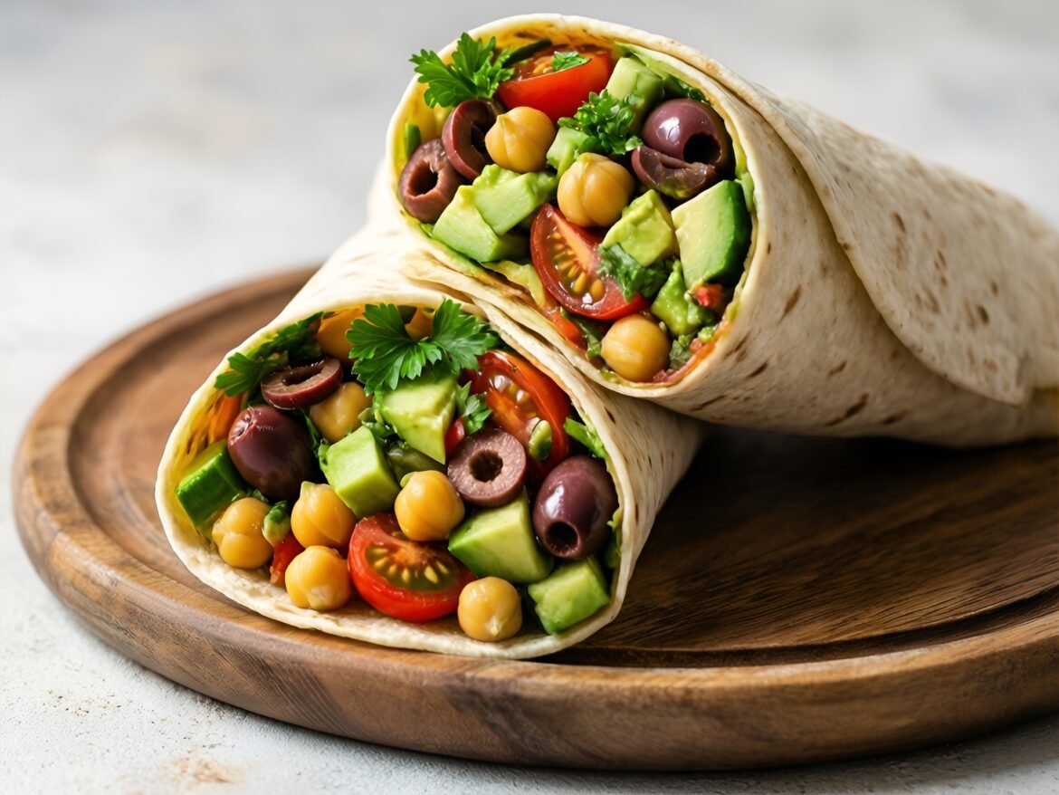 Express Mediterranean Chickpea Salad Wraps