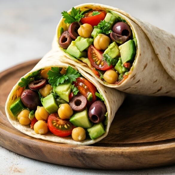 Express Mediterranean Chickpea Salad Wraps