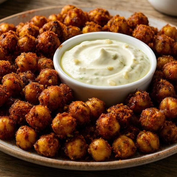 Flavor-Packed Crispy Chickpea Nibbles with Creamy Garlic Aioli