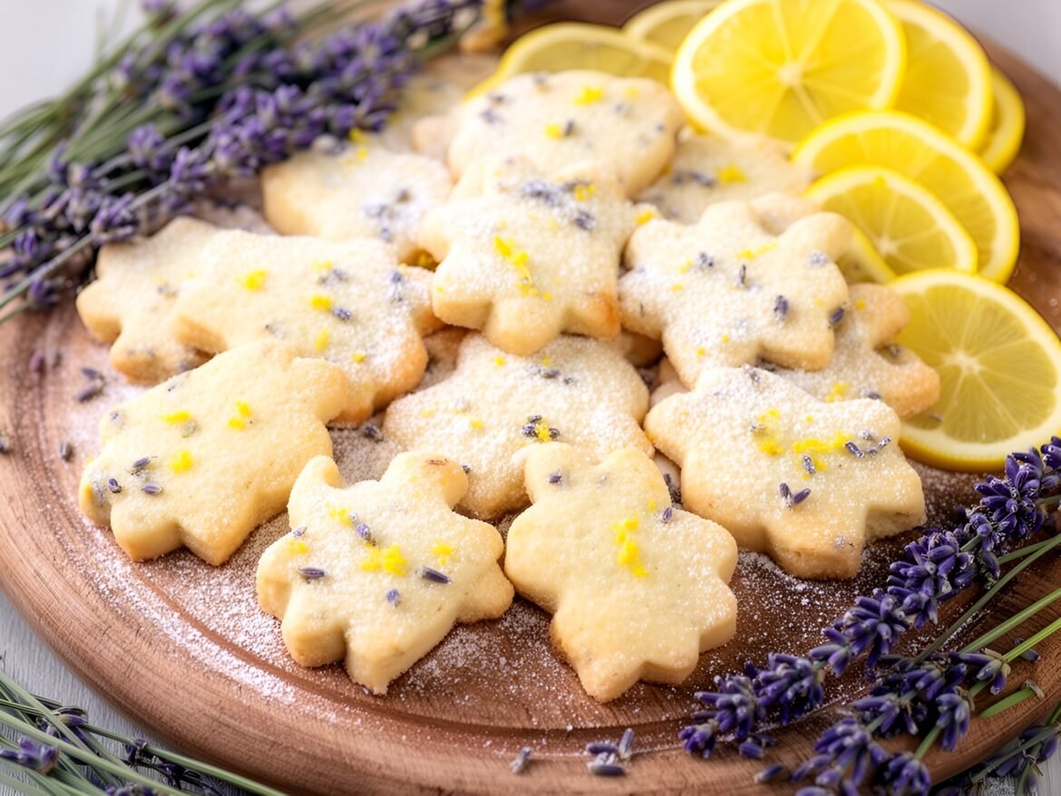 Fragrant Lavender Honey Lemon Shortbread Cookies