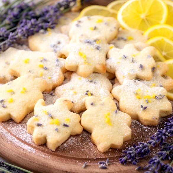 Fragrant Lavender Honey Lemon Shortbread Cookies