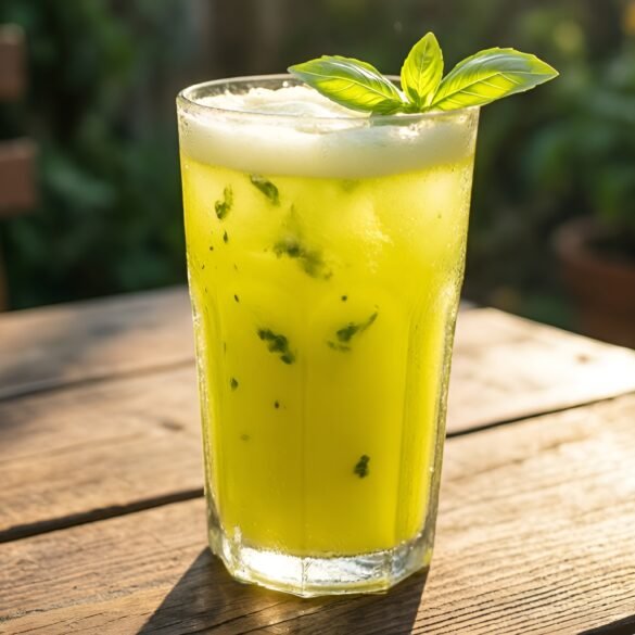 Frosty Pineapple-Basil Tea Cooler