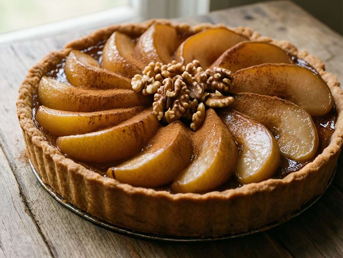 Ginger-Spiced Pear Tart with Nutty Crust