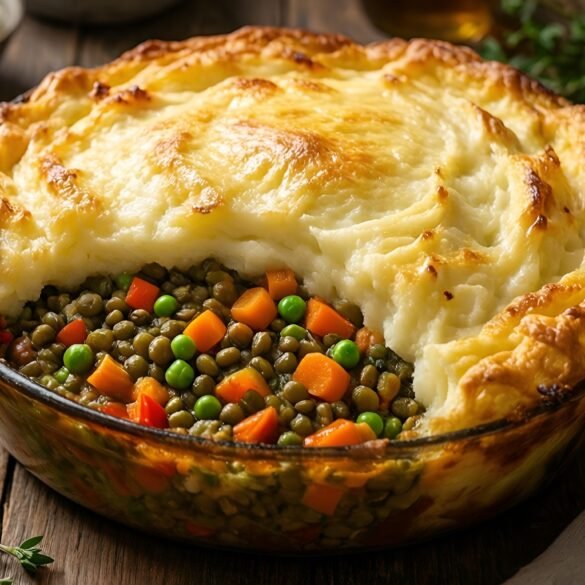 Hearty Spiced Lentil and Vegetable Shepherd's Pie with Creamy Mashed Cauliflower