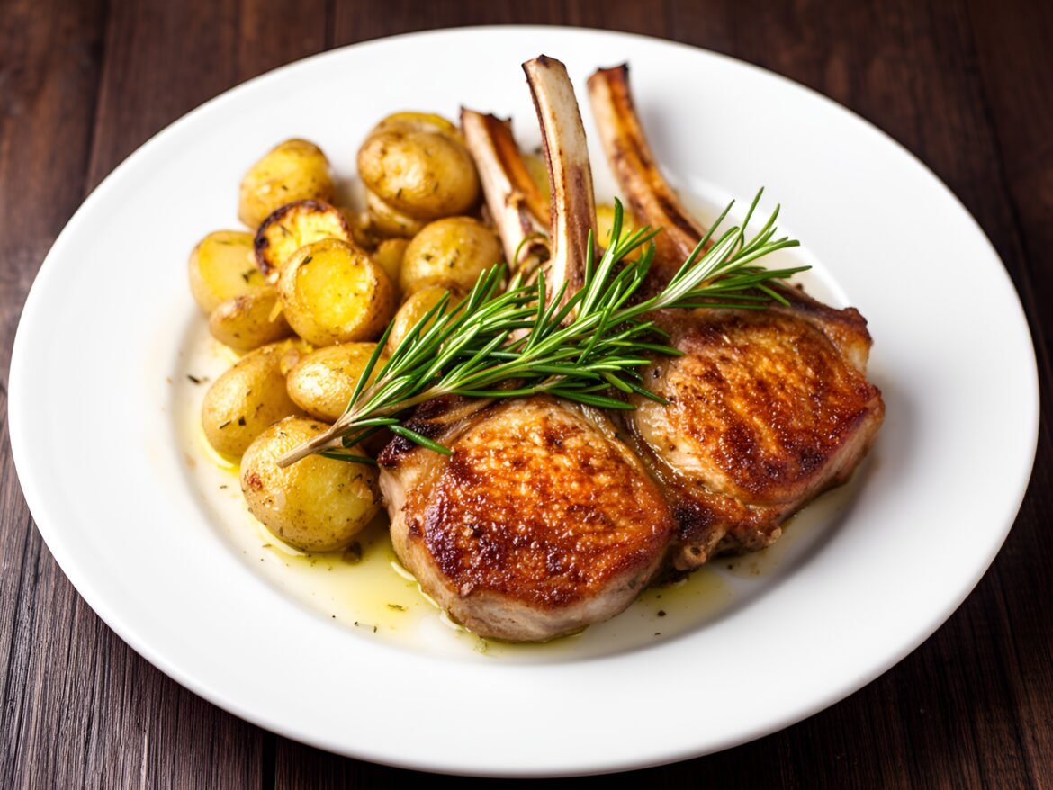 Herb-Driven Spiced Lamb Chops with Rosemary-Garlic Roasted Potatoes