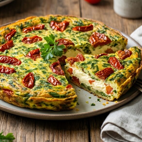 Herb-Infused Savory Frittata with Sun-Dried Tomatoes