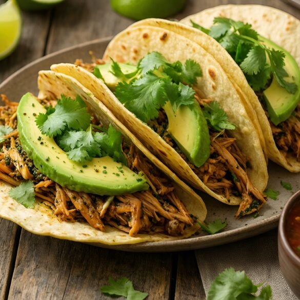 Herbed Lemon-Pepper Garlic Pulled Turkey Tacos