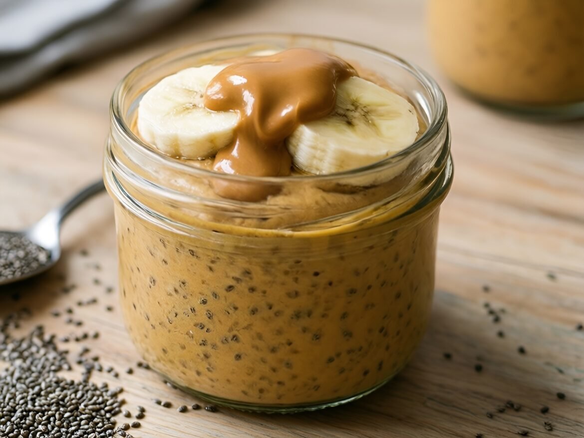 Indulgent Banana-Peanut Butter Chia Pudding Delight