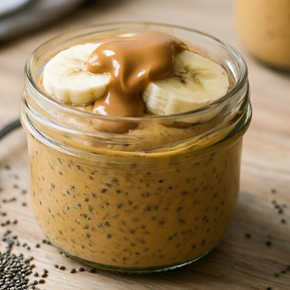 Indulgent Banana-Peanut Butter Chia Pudding Delight