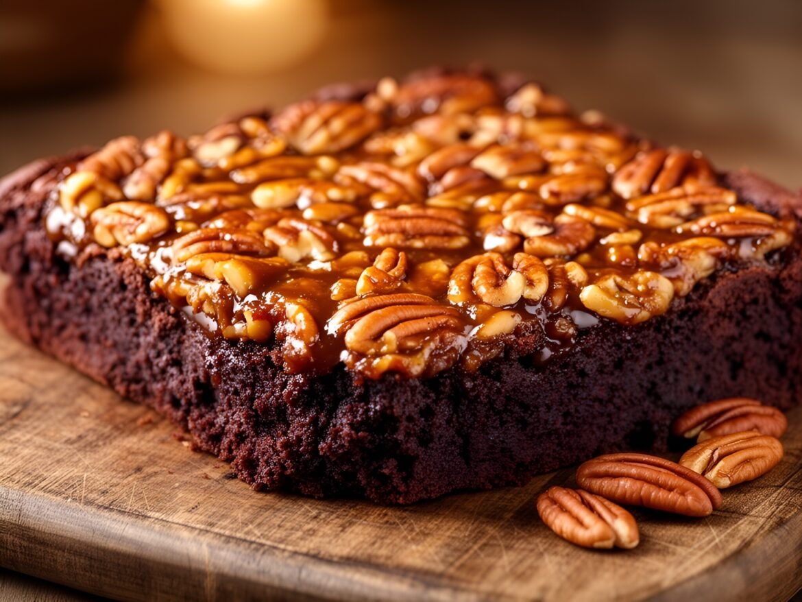 Indulgent Honey-Bourbon Pecan Pie Brownies