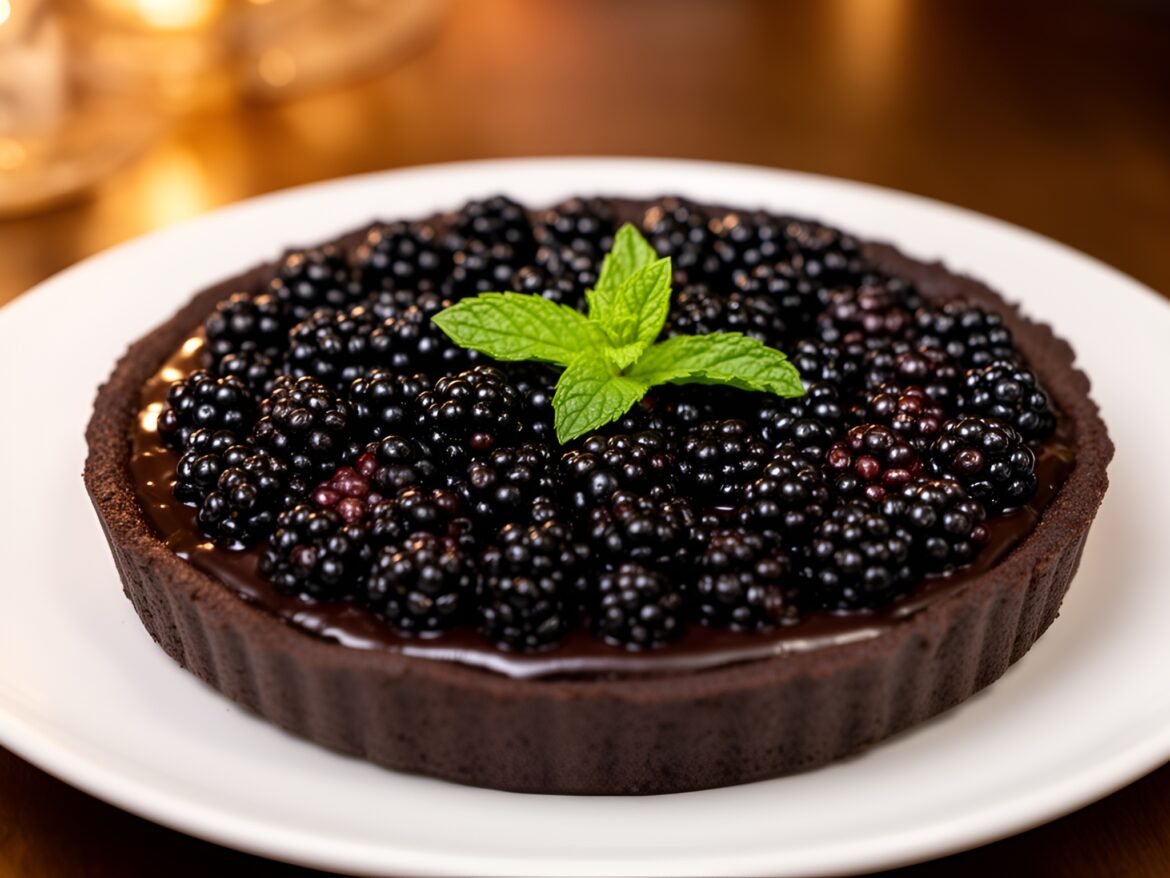 Indulgent Midnight Blackberry Chocolate Tart