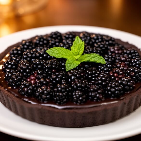 Indulgent Midnight Blackberry Chocolate Tart