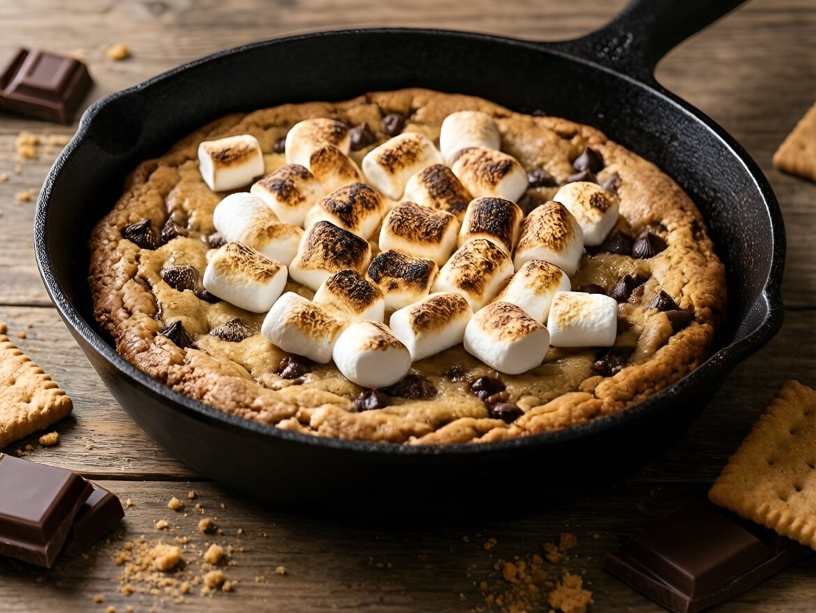 Irresistible S'mores Cookie Skillet Delight