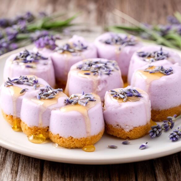 Lavender-Infused Honey Cheesecake Bites with a Graham Cracker Crust