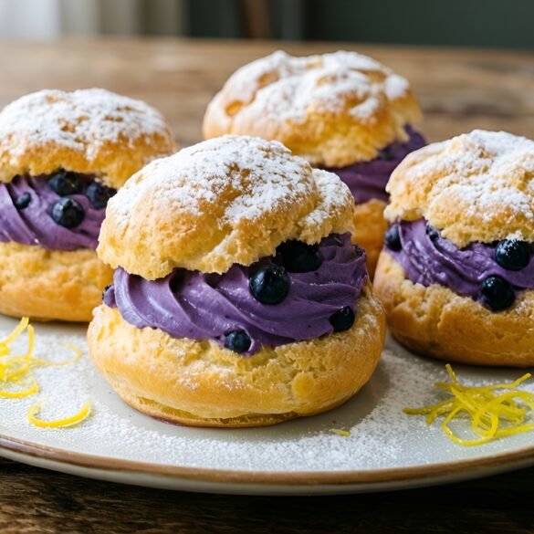 Lemon-Dusted Blueberry Cream Puffs