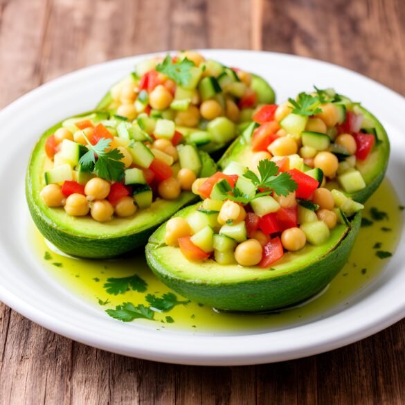 Mediterranean Chickpea-Stuffed Avocado Boats