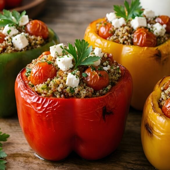 Mediterranean Quinoa-Stuffed Bell Peppers with Feta