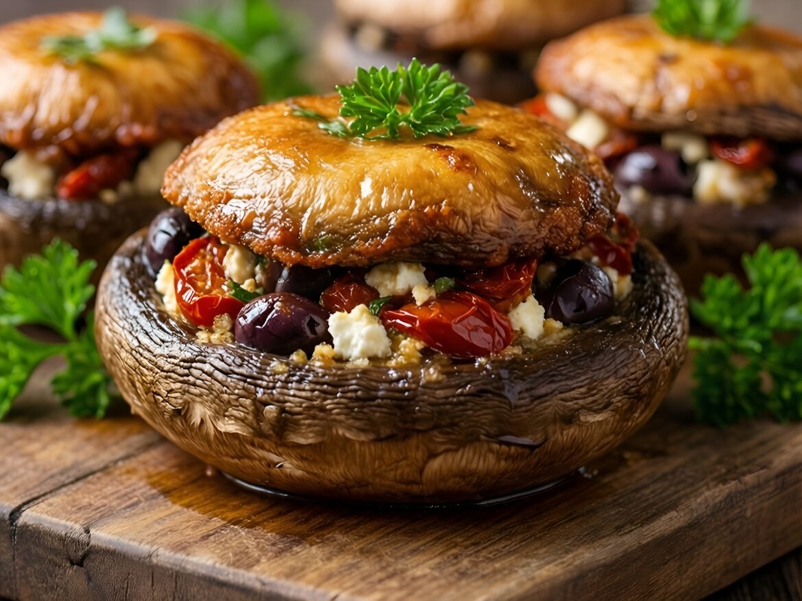 Mediterranean-Style Loaded Stuffed Mushroom Caps