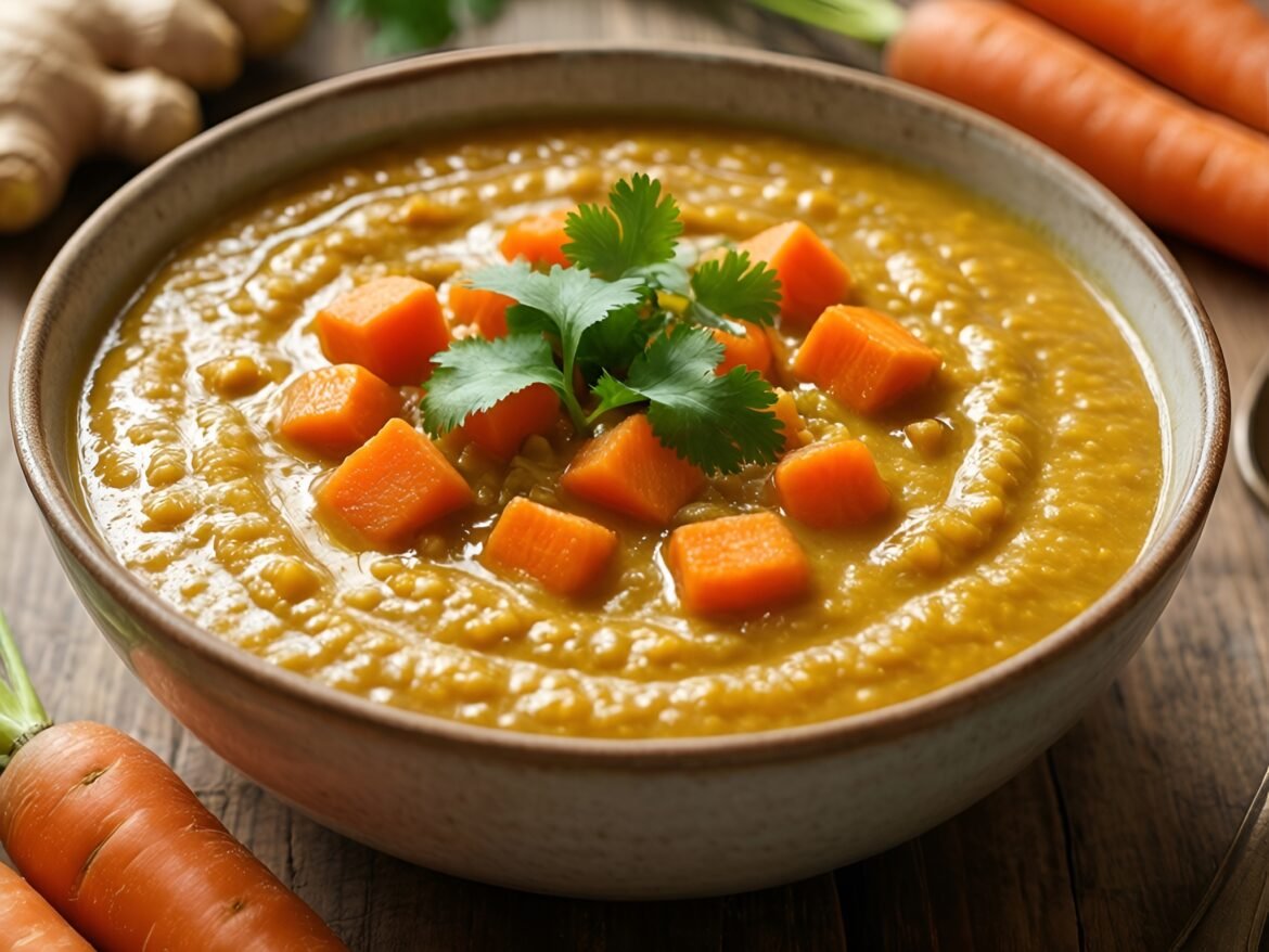 Nourishing Coconut-Lentil Soup with Carrot & Ginger