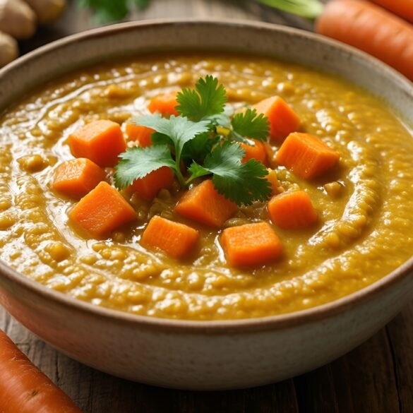 Nourishing Coconut-Lentil Soup with Carrot & Ginger