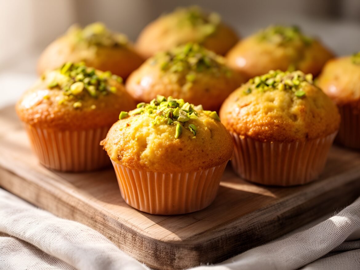 Pistachio-Cardamom Infused Morning Muffins