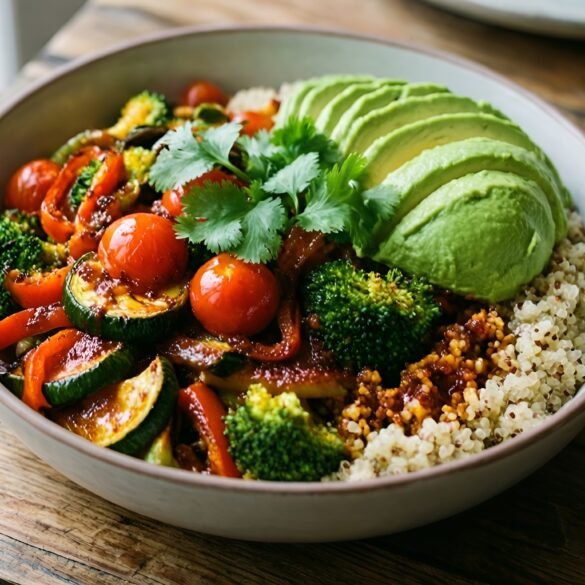 Quick Harissa-Glazed Veggie Buddha Bowl