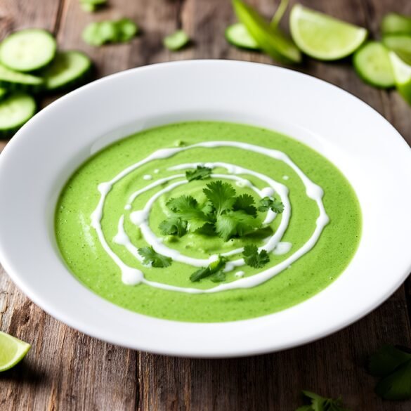 Refreshing Avocado-Cucumber Gazpacho with Tangy Cilantro-Lime Drizzle