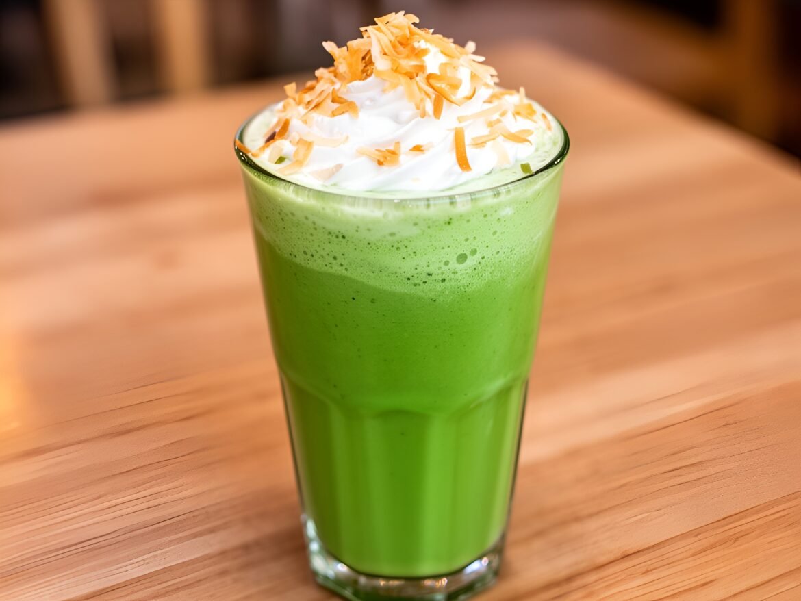 Refreshing Creamy Matcha Coconut Frappe