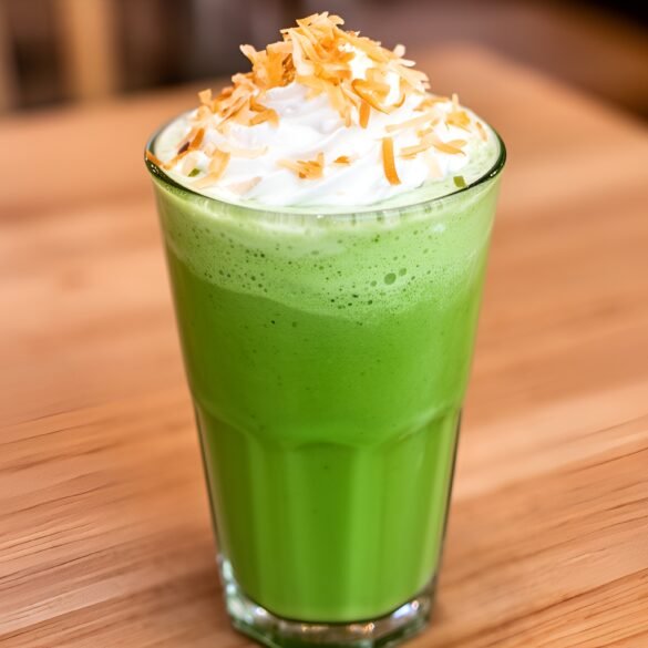 Refreshing Creamy Matcha Coconut Frappe