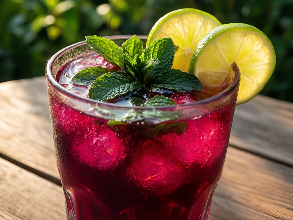 Refreshing Hibiscus-Mint Cooler with a Citrus Twist