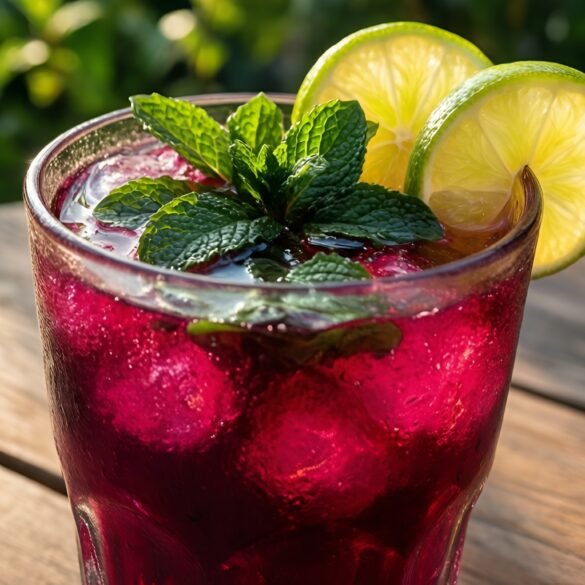 Refreshing Hibiscus-Mint Cooler with a Citrus Twist