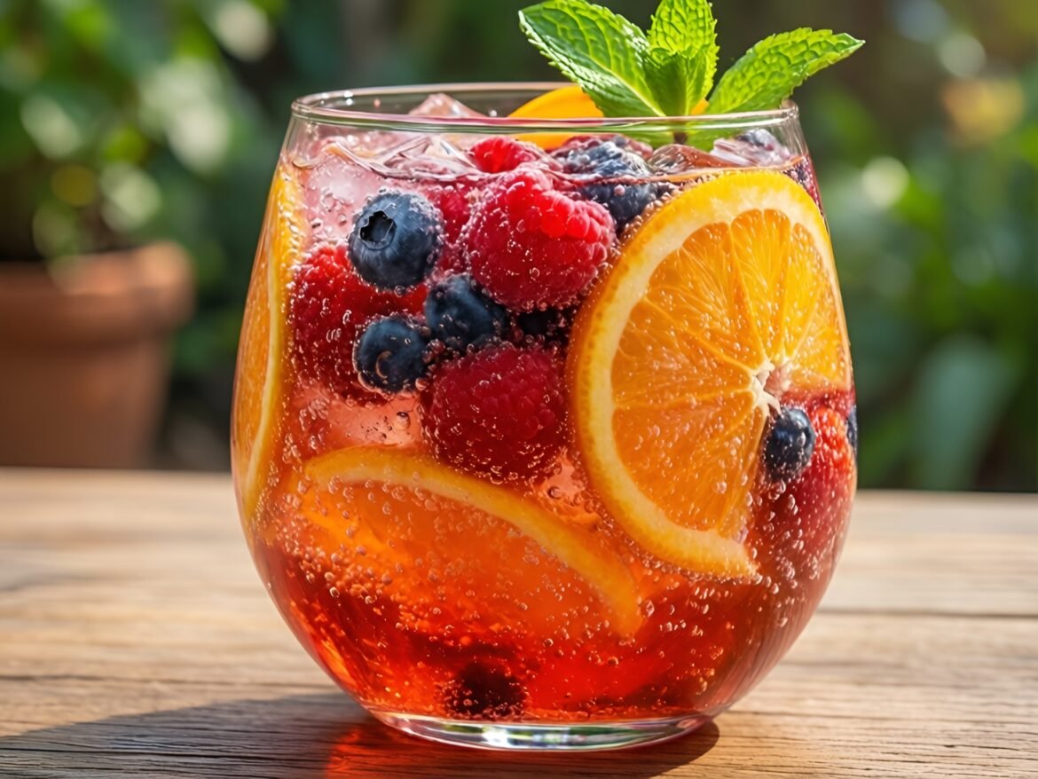 Refreshing Tropical Berry-Orange Infusion Spritzer
