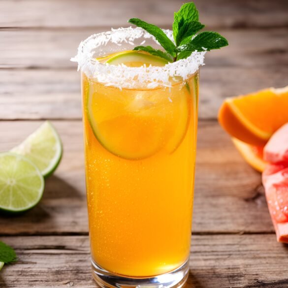 Refreshing Tropical Citrus Spritz with Coconut Zest
