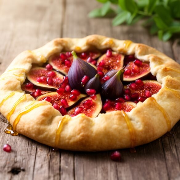 Rustic Fig-Pomegranate Galette with Honey Drizzle