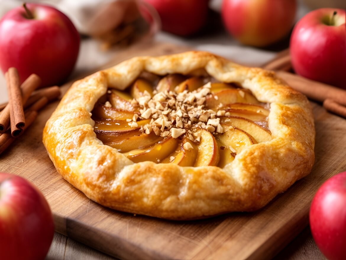 Rustic Nutty Maple-Bourbon Apple Galette