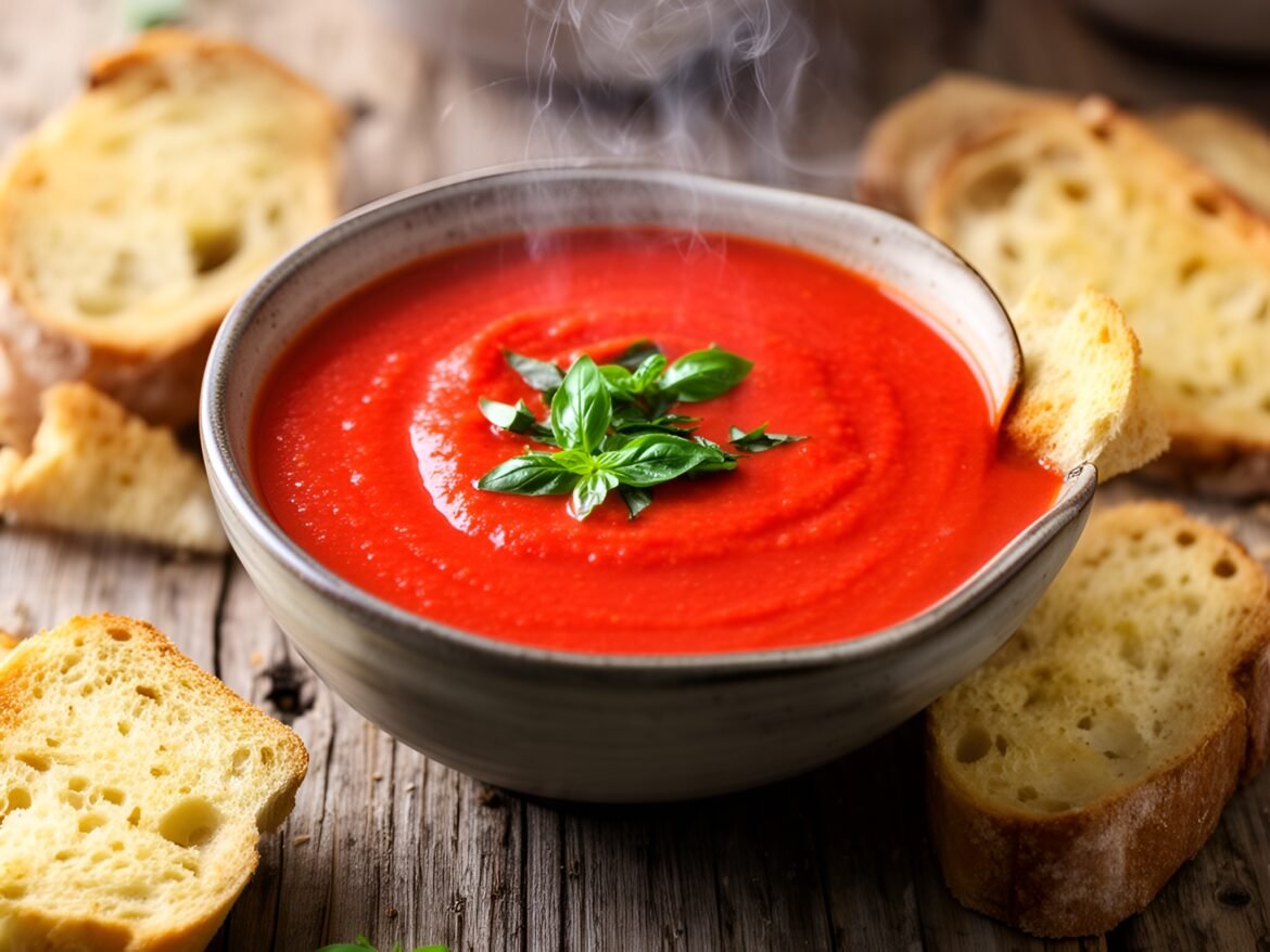 Rustic Tomato-Basil Bliss Soup