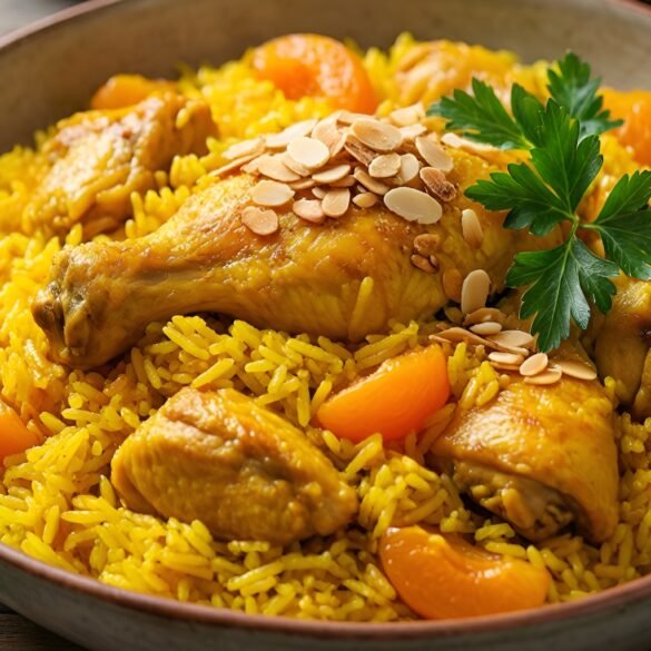 Saffron-Infused Chicken and Apricot Pilaf: A Fragrant Delight